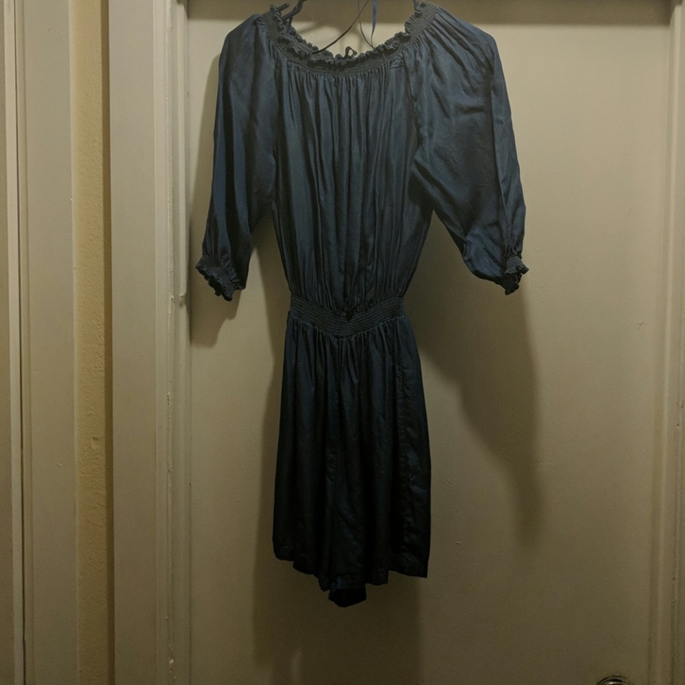 Blue jean short romper